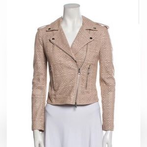 L'Agence
Leather Moto Jacket - Dye Cut -Lasercut Accents & Pointed Collar